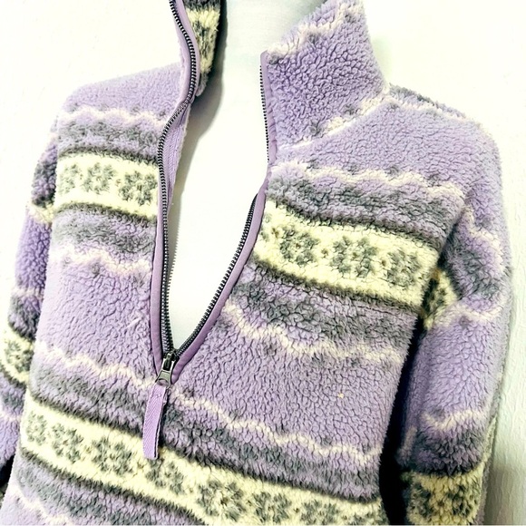 Hippie Rose Juniors’ Small Sherpa Half - Zip Pullover In Lavender & Gray EUC - Picture 3 of 9
